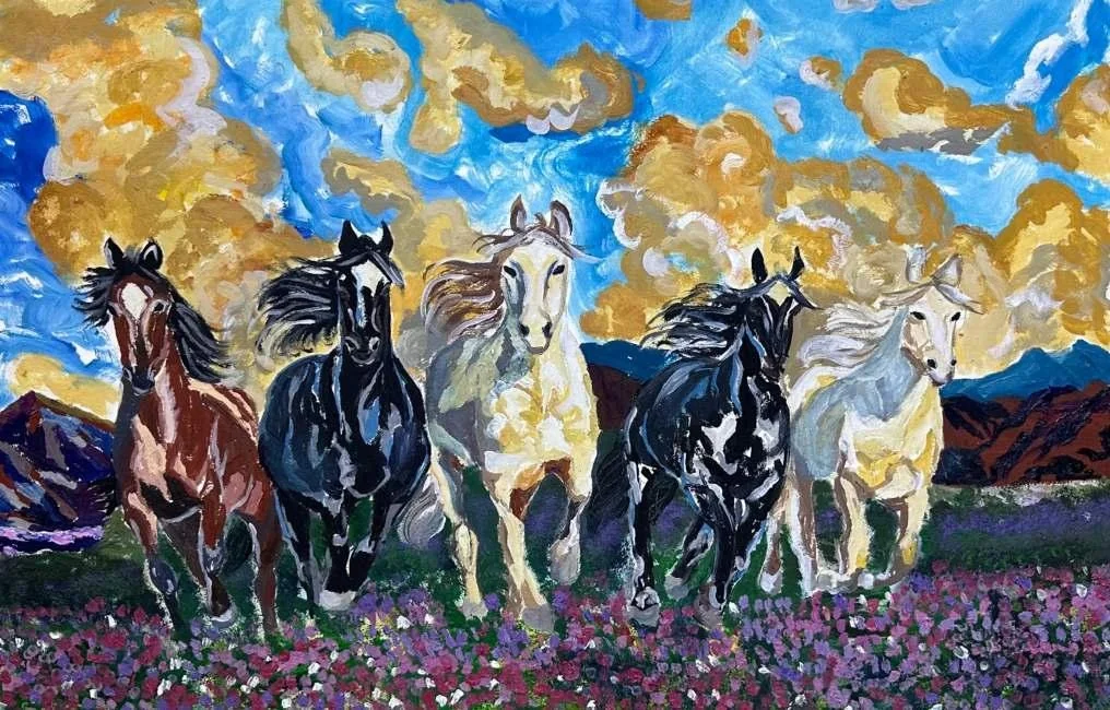 Across the Open Plains, oil on canvas, 2024, by Ayesha Abbas Khan