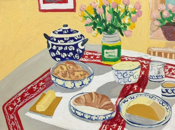 Cozy Morning, oil on canvas, 2025, by Ayesha Abbas Khan