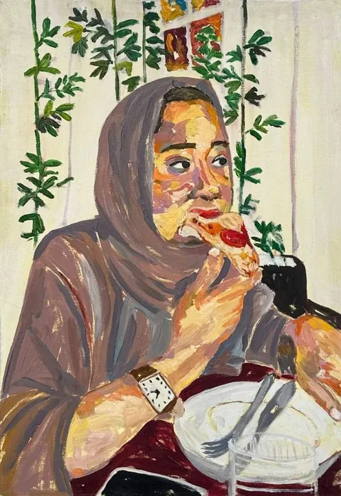 Do Not Tell Me What to Do!, oil on canvas, 2023, by Ayesha Abbas Khan