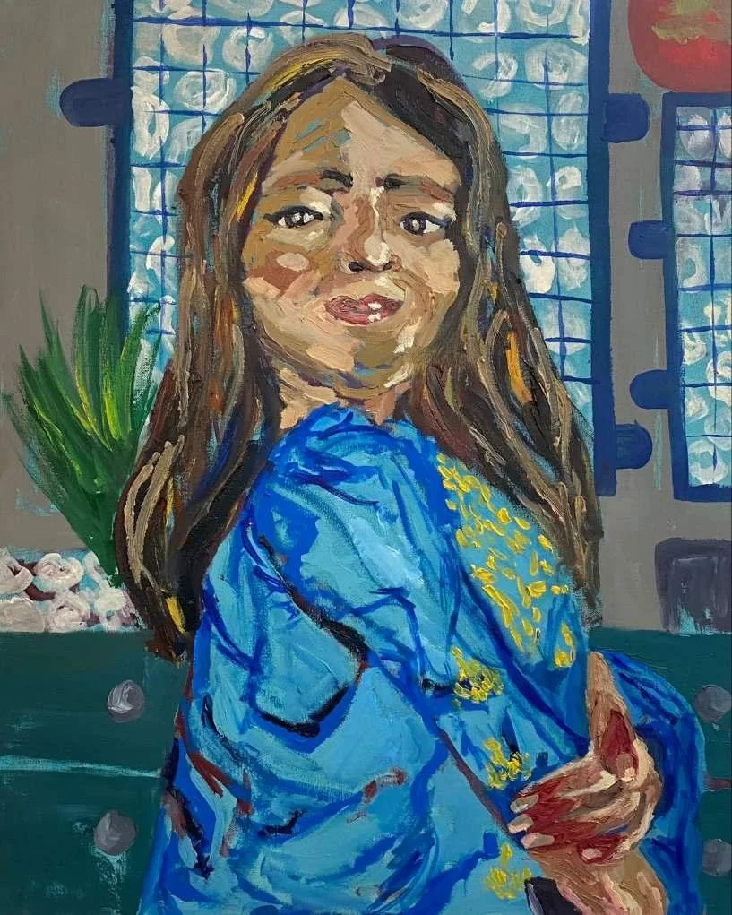 Eid Self-Portrait, oil on canvas, 2023, by Ayesha Abbas Khan