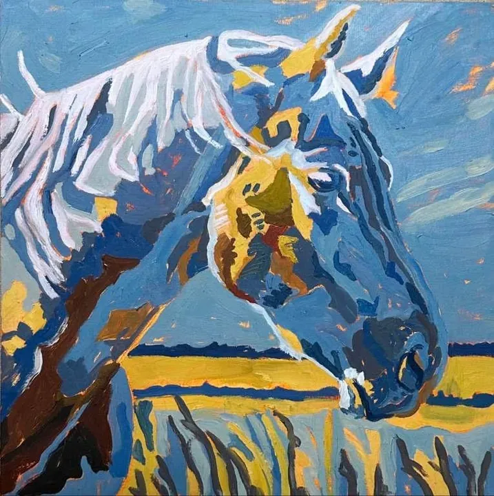 Golden Fields, Quiet Spirit, oil on canvas, 2024, by Ayesha Abbas Khan