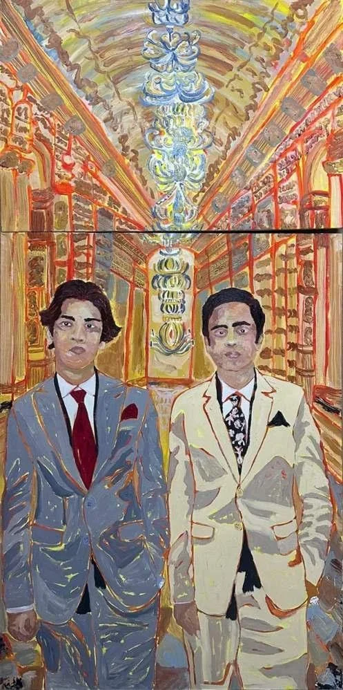 Is Jhumaar K Nechay…, oil on canvas, 2025, by Ayesha Abbas Khan