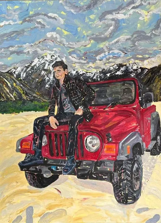 Kal Pe Sawaal Ha, Jeena Filhal Ha, oil on canvas, 2024, by Ayesha Abbas Khan