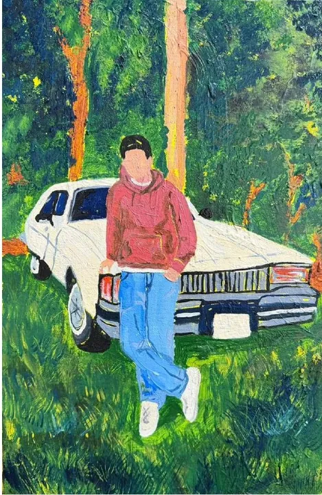Ride in the Woods, oil on canvas, 2026, by Ayesha Abbas Khan