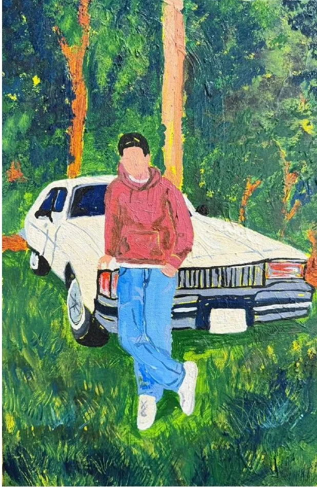 Ride in the Woods, oil on canvas, 2026, by Ayesha Abbas Khan