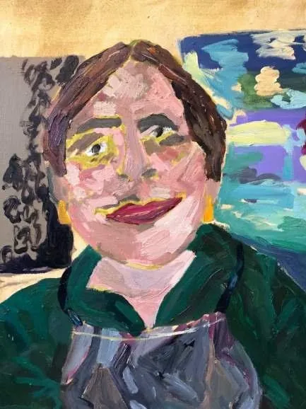 Self Portrait · Polyptych, oil on canvas, 2023, by Ayesha Abbas Khan
