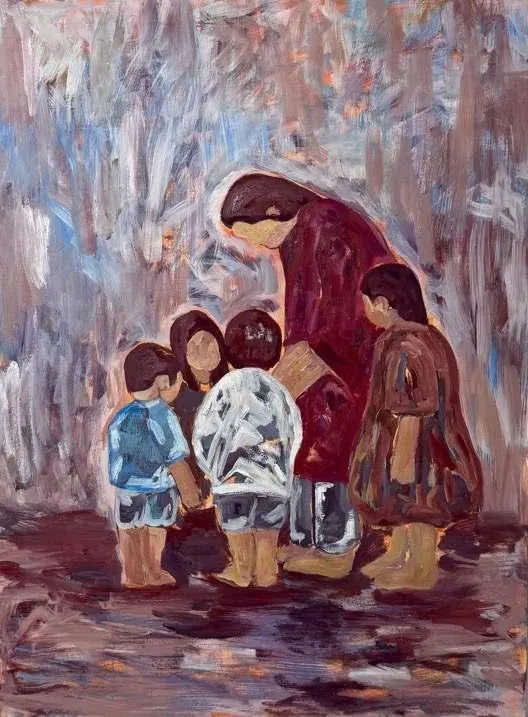 Silent Strength, oil on canvas, 2025, by Ayesha Abbas Khan