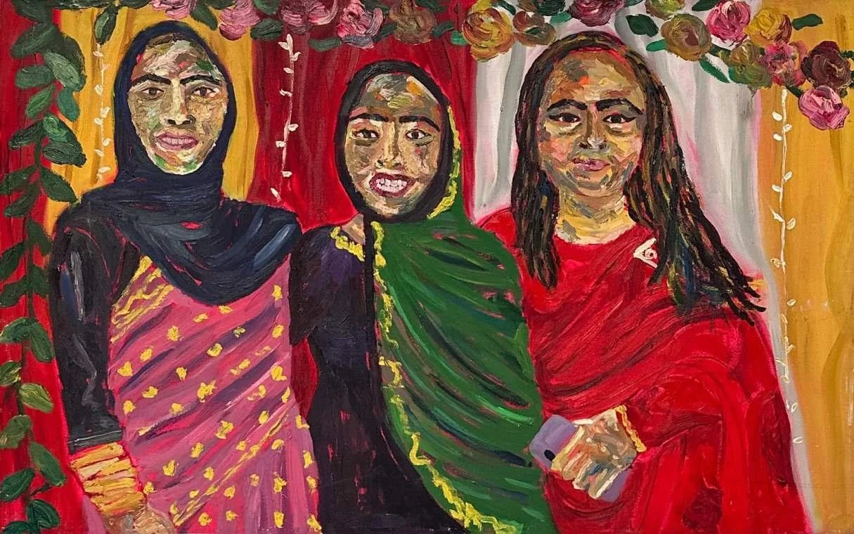 Star Pariwar, oil on canvas, 2023, by Ayesha Abbas Khan