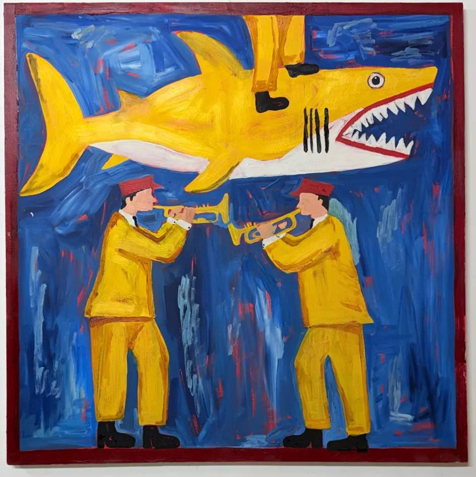 The Brass Procession, oil on canvas, 2026, by Ayesha Abbas Khan