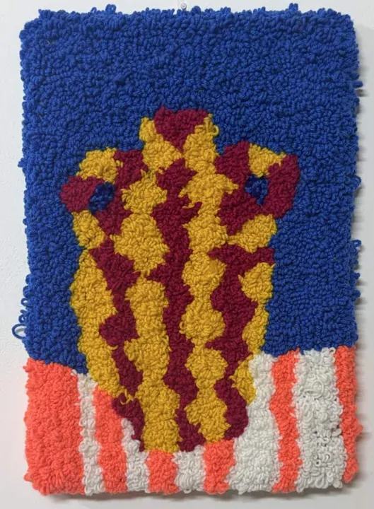 Vase in Wool, wool on jute, 2026, by Ayesha Abbas Khan