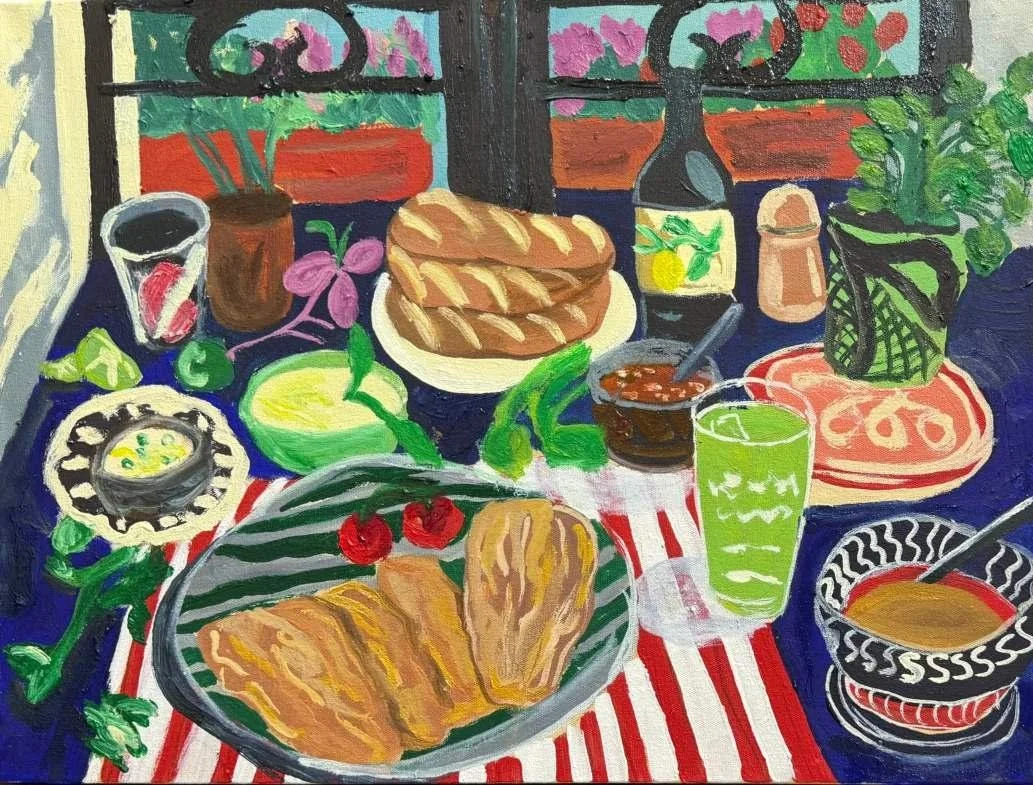 Windowed Whimsy, oil on canvas, 2025, by Ayesha Abbas Khan
