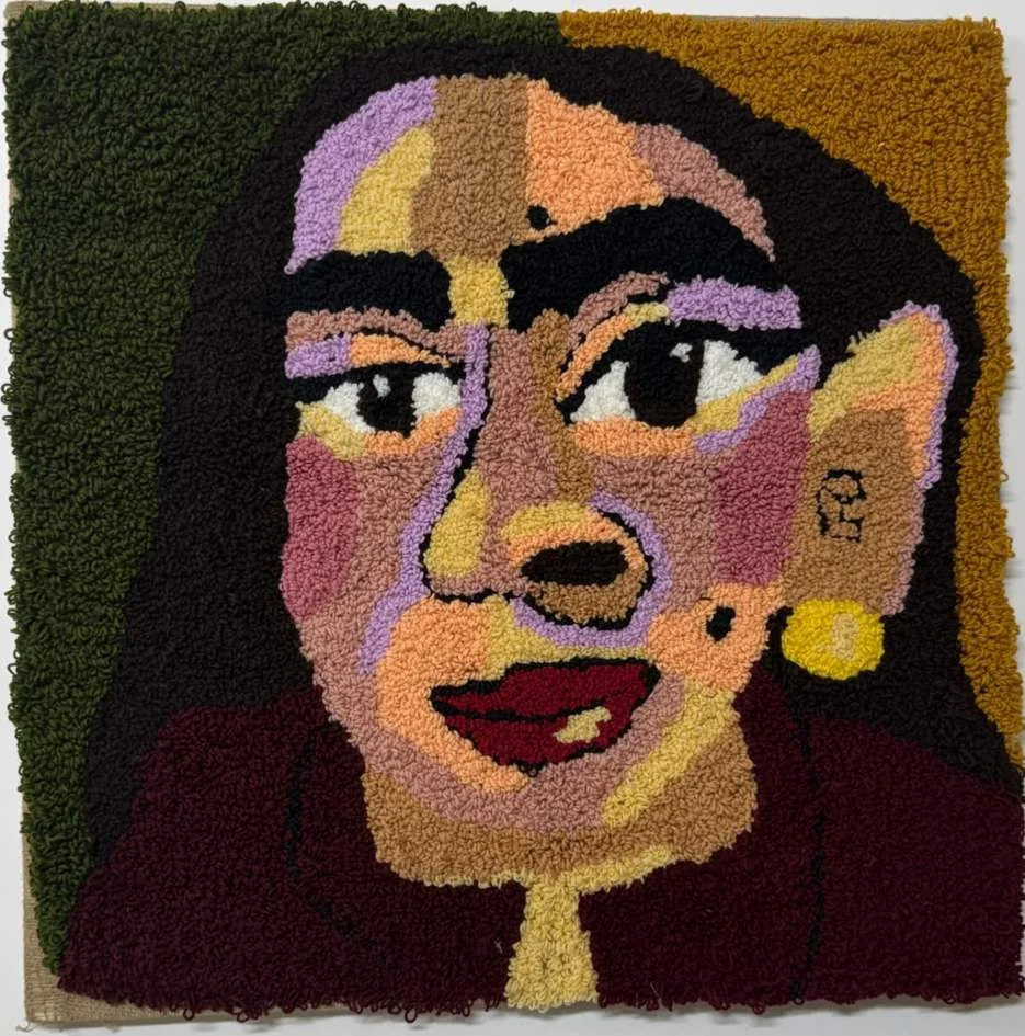 Woven Likeness, wool on jute, 2026, by Ayesha Abbas Khan